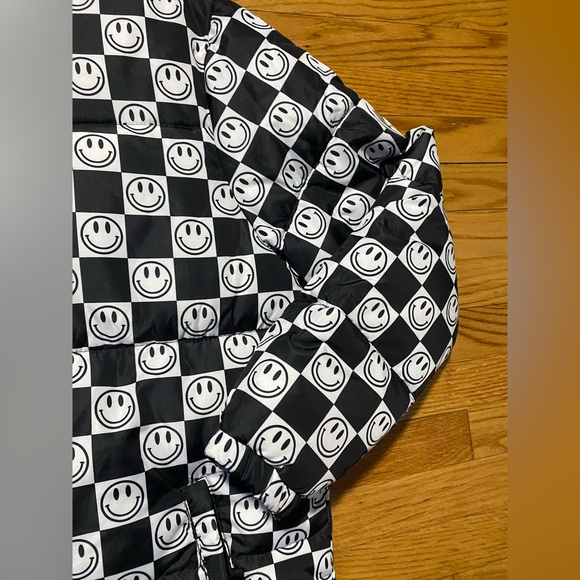 WESC Checker Board Smiley Face Puffer Coat Men’s Sz M New! - Picture 2 of 8